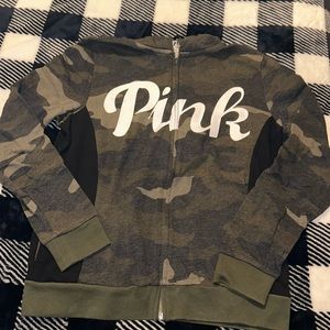 PINK Victoria’s Secret camo zip up jacket Size Small